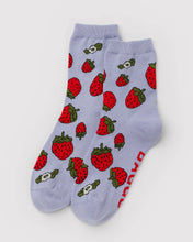 Load image into Gallery viewer, Baggu Crew Sock Strawberry Blossom