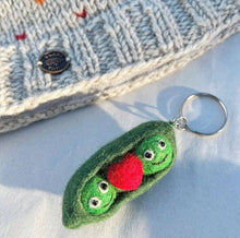 Load image into Gallery viewer, Felt Keychain - 2 Peas In A Pod Felt Keyring, Bag Charm