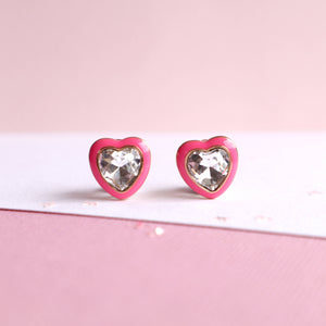 Bling Heart Clip-On Earrings