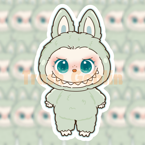 Pastel Green Labubu Vinyl Sticker