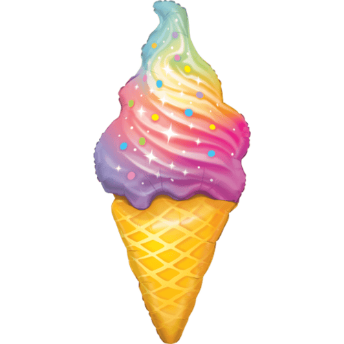 Inflated Foil Balloon Rainbow Swirl Ice Cream