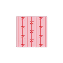 Load image into Gallery viewer, Signature Bow Small Napkins Pink + Red