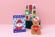 Load image into Gallery viewer, Warm Wishes - Cute - Snowman Christmas Card - Xmas Card Foil