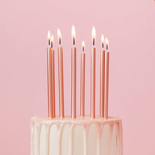 Load image into Gallery viewer, Tall Cake Candles Rose Gold (12cm)