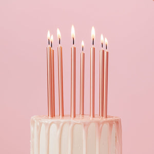 Tall Cake Candles Rose Gold (12cm)