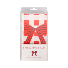 Load image into Gallery viewer, Plaid Napkin with Bow Paper Ring