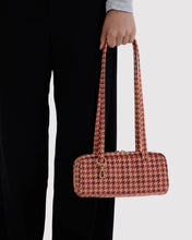 Load image into Gallery viewer, Baggu Small Nylon Bowler Bag Tan Houndstooth