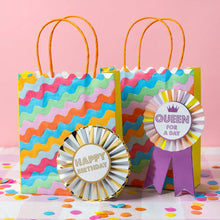 Load image into Gallery viewer, Colourful Wavy Paper Gift Bags | 8 Pack | Birthday | Party |
