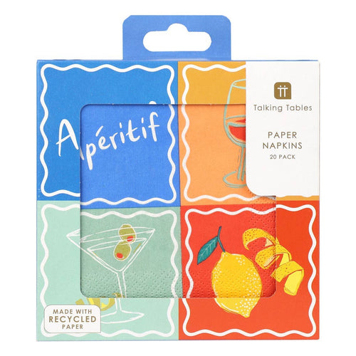 Bon Aperitif Recycled Paper Cocktail Napkins - 20 Pack