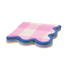 Load image into Gallery viewer, Colour Wave Gingham Cocktail Napkin (Pack 20)