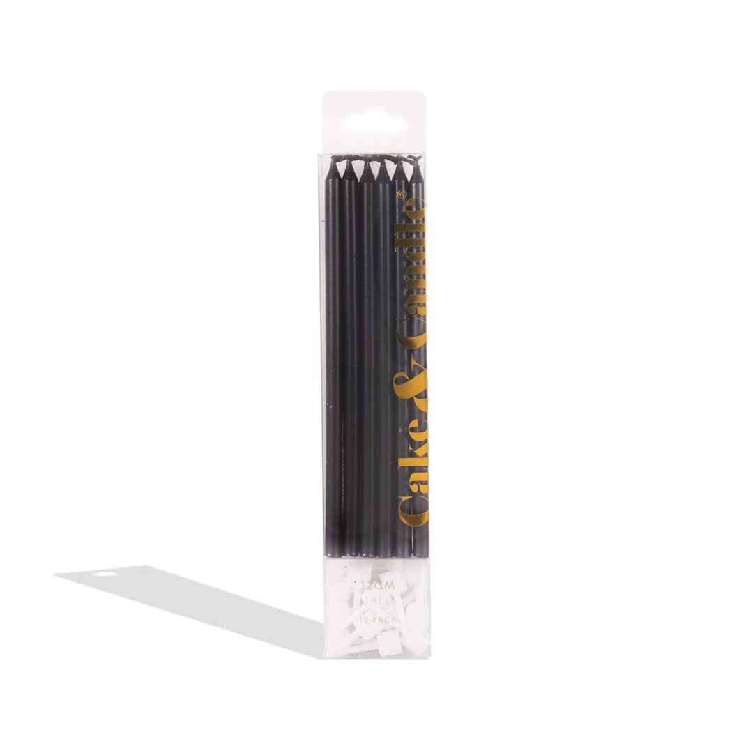 Tall Cake Candles Black (12cm)