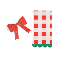 Load image into Gallery viewer, Plaid Napkin with Bow Paper Ring