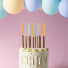 Load image into Gallery viewer, Rainbow Glitter Dipped Candles Cake Candles (Pk12)