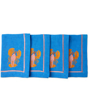 Load image into Gallery viewer, KIP &amp; Co. Lobster Embroidered 4P Napkin Set