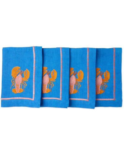 KIP & Co. Lobster Embroidered 4P Napkin Set