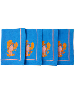KIP & Co. Lobster Embroidered 4P Napkin Set