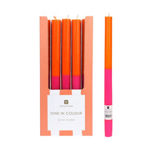 Load image into Gallery viewer, Orange &amp; Pink Dinner Candles