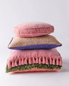 KIP & Co. Dusty Rose Velvet Tassel Cushion