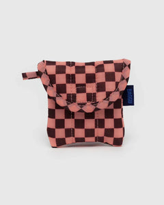 Baggu - Puffy Earbuds Case Pink Brown Check