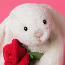 Load image into Gallery viewer, Jellycat Cream Bunny With Rose