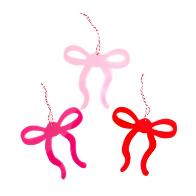 Acrylic Bow Ornaments (Set 3)