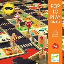 Load image into Gallery viewer, Djeco City Road 24pc Giant Pop To Play Puzzle