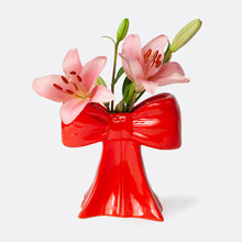 Load image into Gallery viewer, Bow Vase Red