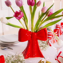 Load image into Gallery viewer, Bow Vase Red