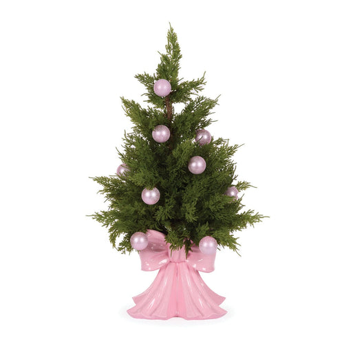 Pink Bow Christmas Tree with Baubles