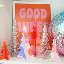 Load image into Gallery viewer, Red + Orange Abstract Patterned Acrylic Tree Set