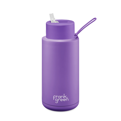 Frank Green Ceramic Reusable Bottle with Straw Lid 1 ltr - Cosmic Purple