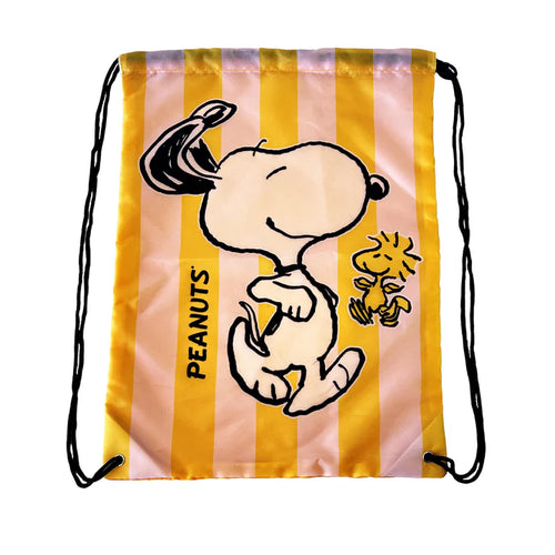 Peanuts Drawstring Bag Yellow/Pink Stripe