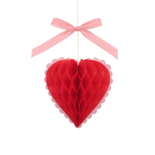 Load image into Gallery viewer, Meri Meri Honeycomb Heart Decorations