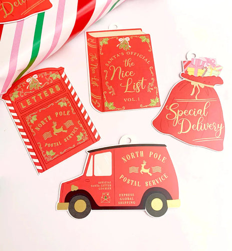 Gift Tags Special Delivery Red Assorted (Set of 8)