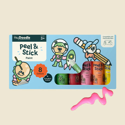 Hey Doodle Peel & Stick Solid Paint -Easy Peel and Stickable Colours