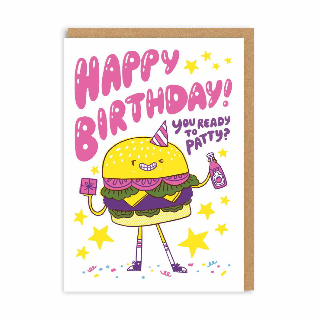 Burger Patty Birthday Greeting Card