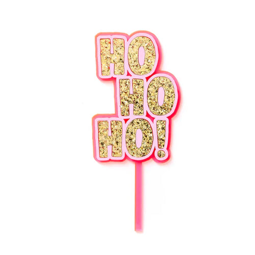 HO HO HO Pink Cake Topper