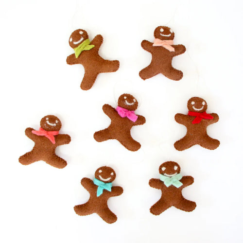 Felt Gingerbread Men Ornament Set