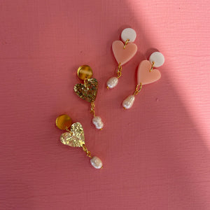 Emeldo Lover Pearl Drops//Gold Glitter with Pearl