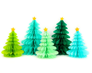 Green Forest Honeycomb Decorations (Pack 10)