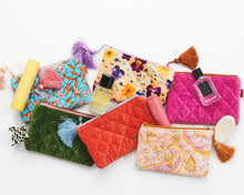 Load image into Gallery viewer, KIP &amp; Co. Pansy Velvet Cosmetics Purse