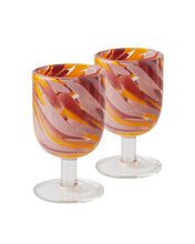 Load image into Gallery viewer, KIP &amp; Co.DESERT FLOWER SWIRL WINE GLASS 2P SET