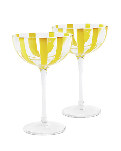 KIP & Co. Golden Stripe Coupe Glass Set