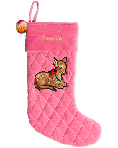 KIP & Co. Ruldolph Embroidered Velvet Stocking