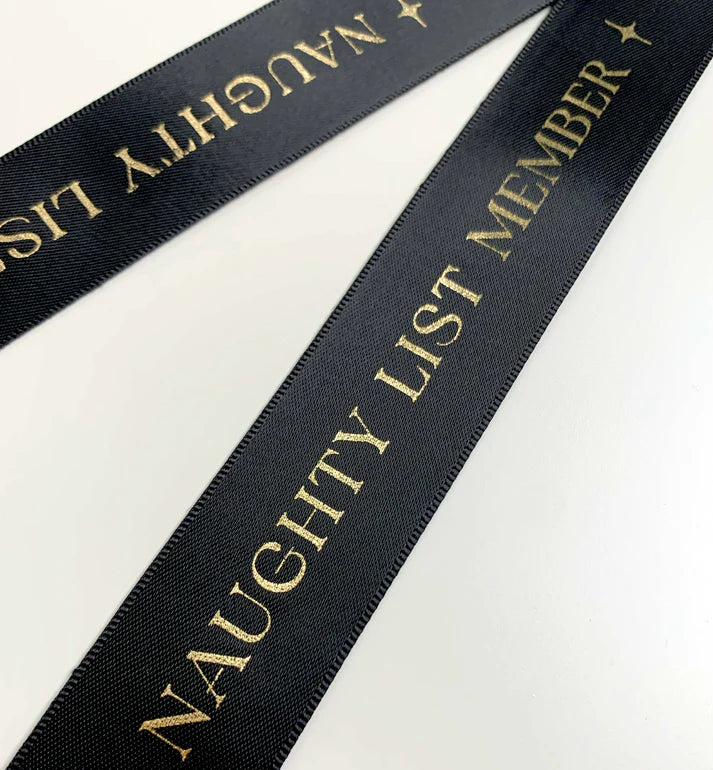 Nice List Ribbon Ribbon | 3m Naughty List Member Christmas Satin Ribbon – Invite Me
