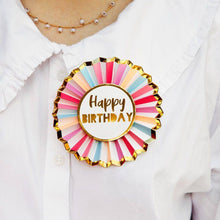 Load image into Gallery viewer, Rose Happy Birthday Paper Badge
