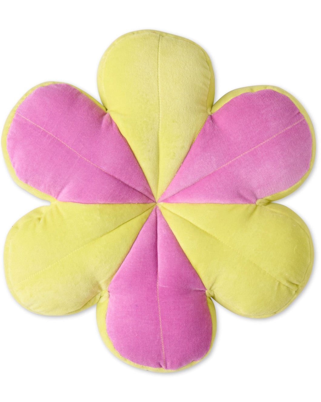 KIP & Co. Pink Yellow Velvet Petal Cushion