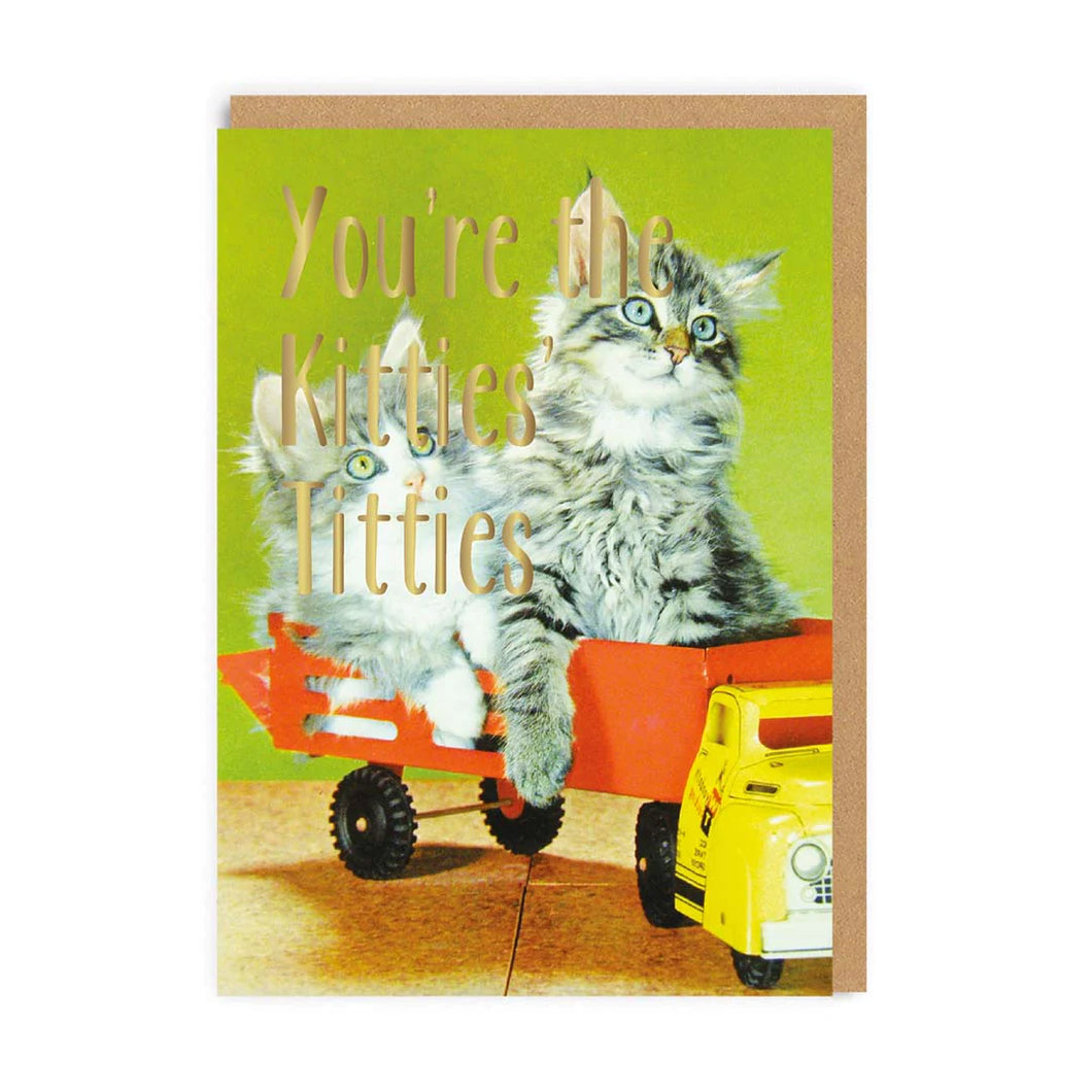 Kitties Titties Love Greeting Card