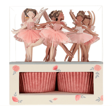 Load image into Gallery viewer, Ballerina Cupcake Kit (Set 24 toppers)
