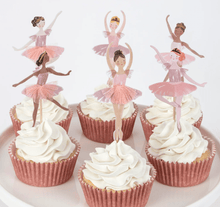 Load image into Gallery viewer, Ballerina Cupcake Kit (Set 24 toppers)